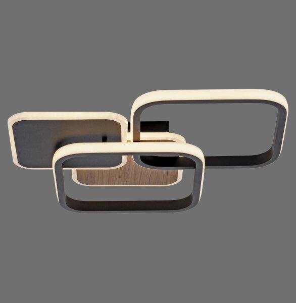 Lampe de plafonnier LED Métal L:46 cm 36 W Noir Naturel
