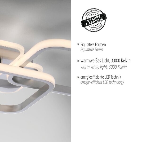 Lampe de plafonnier LED métal en acier 3000 K 4700 lm élégant