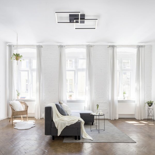 Plafonnier LED noir L:53 cm 2700-5000 K dimmable
