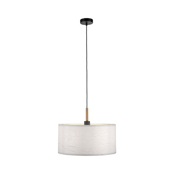 Suspension ronde papier bois E27 Ø44,5 cm confortable