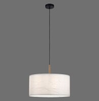 Suspension ronde papier bois E27 Ø44,5 cm confortable