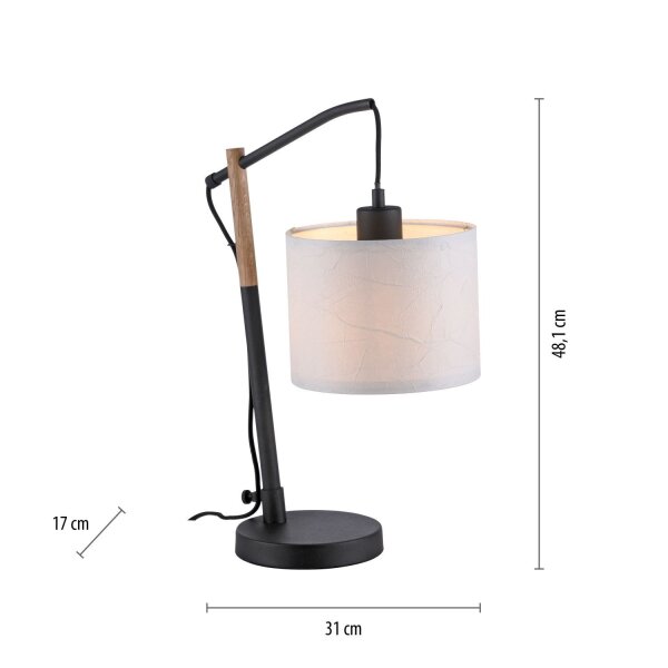 Blendarme lampe de table papier bois E27 48 cm liseuse