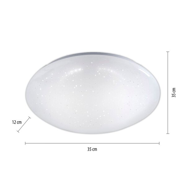 Plafonnier LED Ciel de nuit blanc chaud 3000 K Ø35 cm