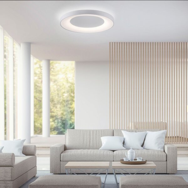 Lampe de plafonnier LED à intensité variable avec télécommande Blanc Ø70 cm
