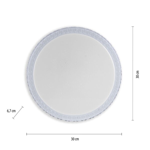 Plafonnier LED Ciel étoilé verre rond Ø30 cm 9 W