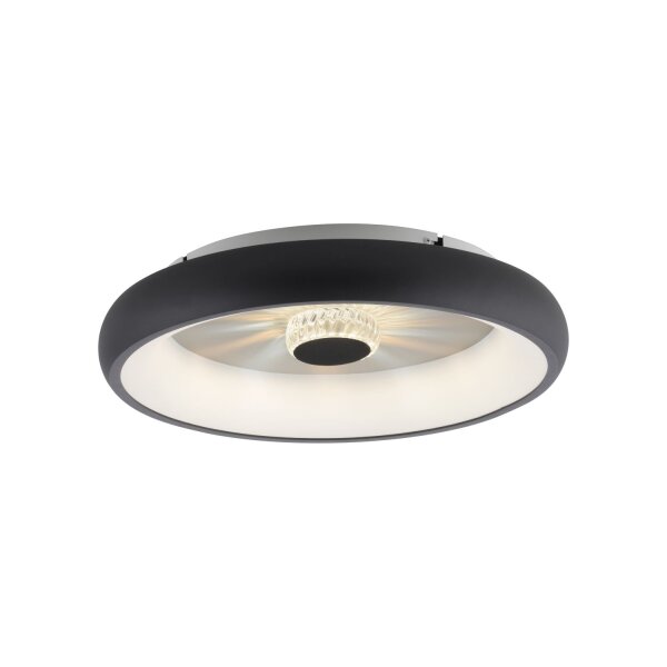 Plafonnier LED à intensité variable effet cristal 29 W noir