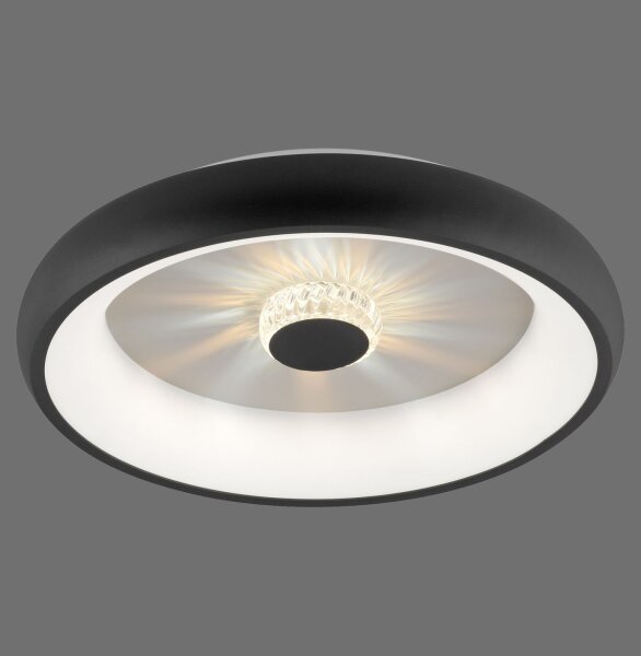 Plafonnier LED à intensité variable effet cristal 29 W noir