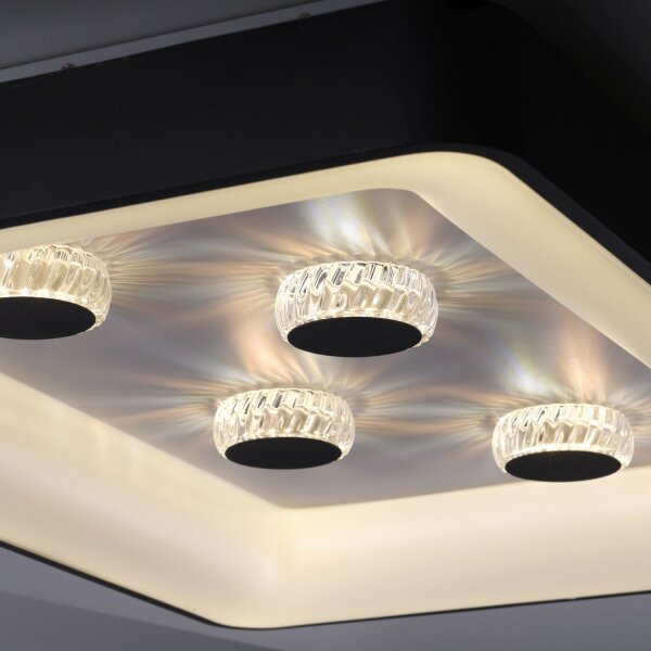 Plafonnier LED noir 2700-5000 K 6295 lm dimmable