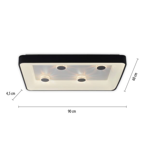 Plafonnier LED noir 2700-5000 K 6295 lm dimmable
