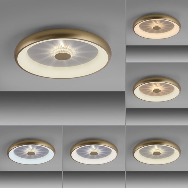 Plafonnier LED à intensité variable 2700-5000 K Ø61,5 cm laiton