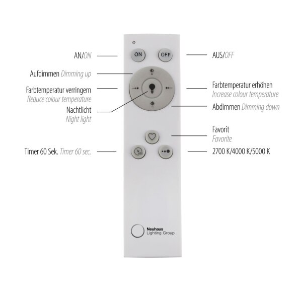 Lampe de plafonnier LED Télécommande 2700-5000 K 45 cm dimmable