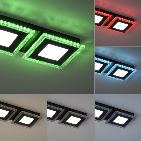Lampe de plafonnier LED à intensité variable RBG Changement de couleur Télécommande