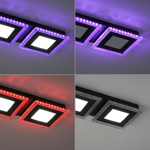 Lampe de plafonnier LED à intensité variable RBG Changement de couleur Télécommande