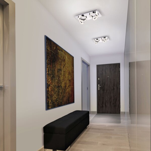 Spot de plafond LED métal flexible 3000 K 1200 lm chrome