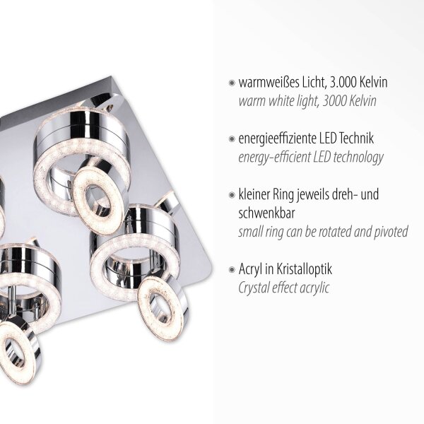Spot de plafond LED flexible métal L:40 cm 3000 K 270 lm