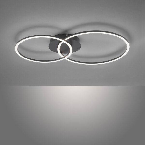 Plafonnier LED métal noir 26 W 3000 K flexible