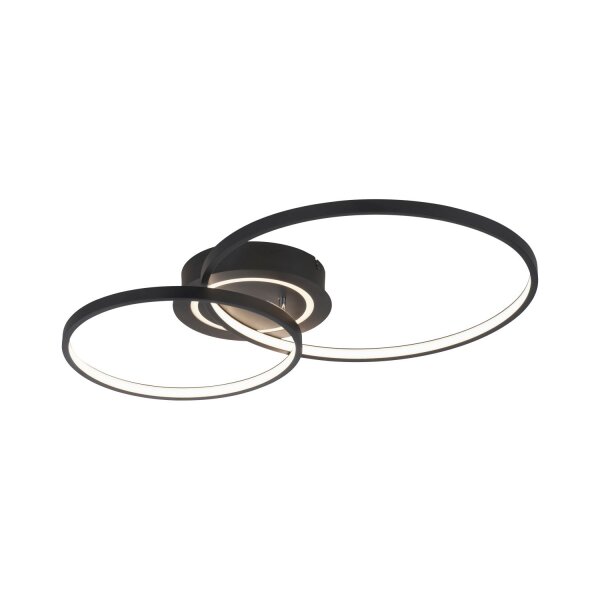 Plafonnier LED stylé Métal noir 3000 K anneaux