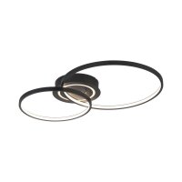 Plafonnier LED stylé Métal noir 3000 K anneaux