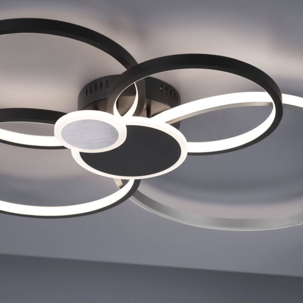 Lampe de plafonnier LED Noir Aluminium Métal L:85 cm 35 W