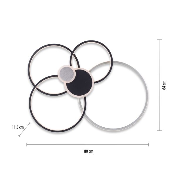 Lampe de plafonnier LED Noir Aluminium Métal L:85 cm 35 W