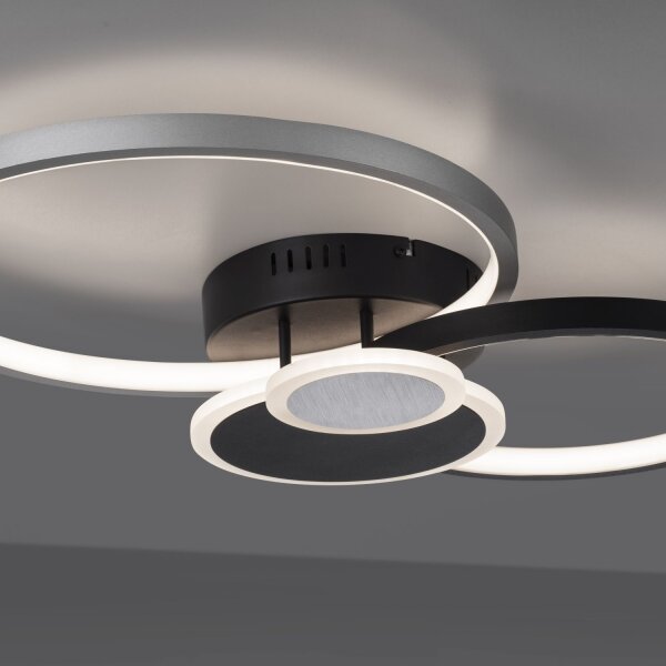 Lampe de plafonnier LED Noir Aluminium Métal L:58 cm 26 W