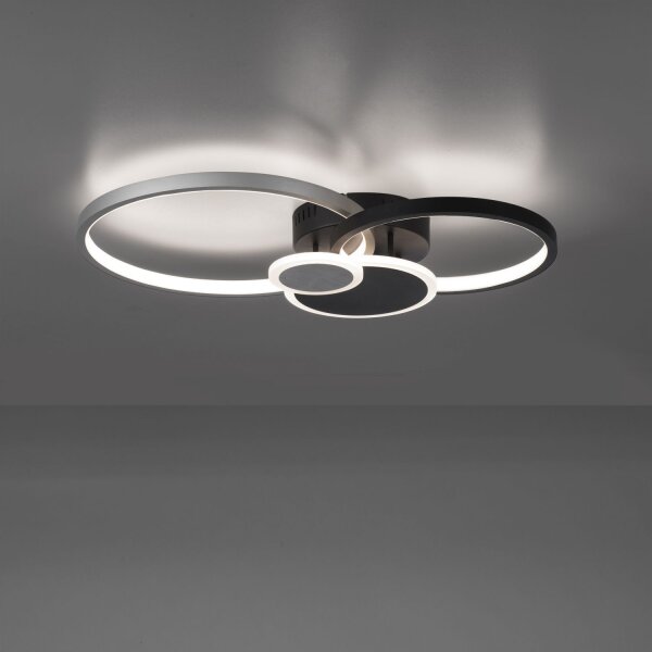 Lampe de plafonnier LED Noir Aluminium Métal L:58 cm 26 W