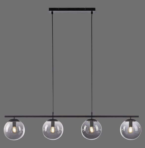 Suspension allongée en verre fumé 100 cm E14 confortable