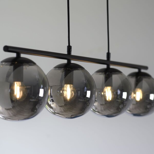 Suspension allongée en verre fumé 100 cm E14 confortable