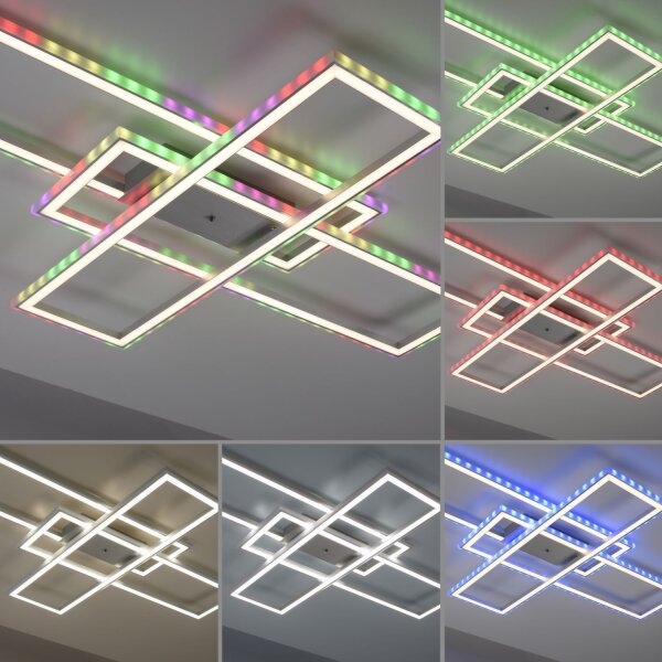 Lampe de plafonnier LED Rainbow RGB dimmable 5600 lm L:101,2 cm