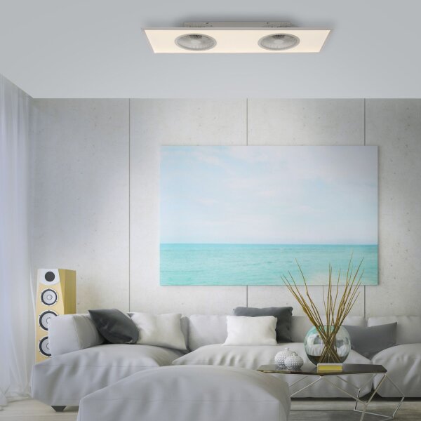 Lampe de plafonnier à LED avec ventilateurs Blanc 3100 lm dimmable