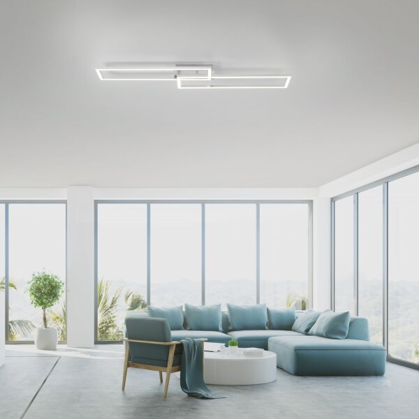Plafonnier LED à intensité variable en acier 3000 K L:102 cm