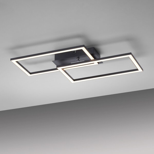 Plafonnier LED à intensité variable noir 4200 lm 3000 K 36 W