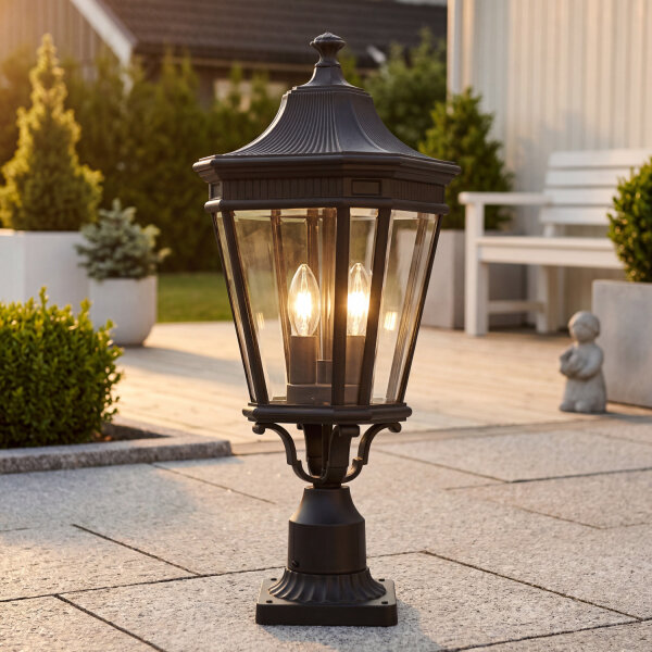 Lampe de socle extérieure Noir H:57,5cm Rustique IP44