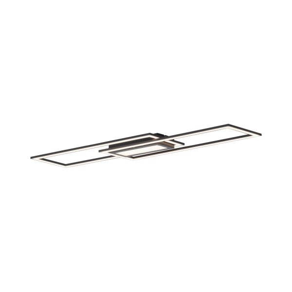 Lampe de plafonnier LED à intensité variable Métal noir 100 cm 5600 lm
