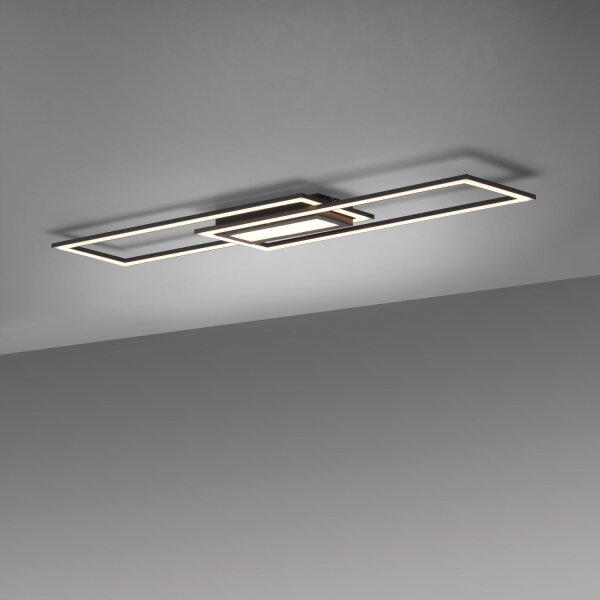 Lampe de plafonnier LED à intensité variable Métal noir 100 cm 5600 lm