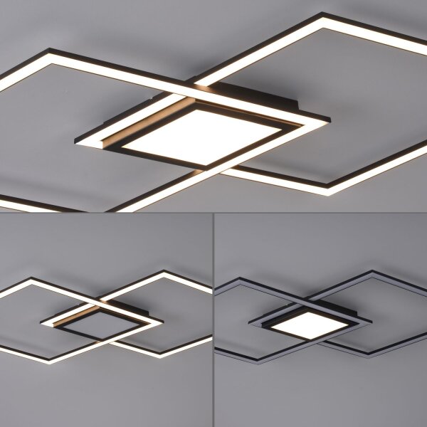 Lampe de plafonnier LED à intensité variable Métal noir L:106 cm 3000 K