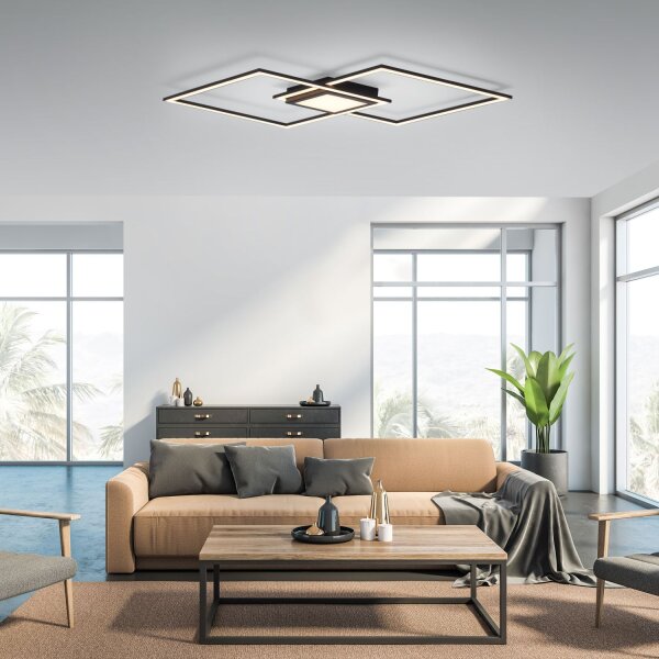 Lampe de plafonnier LED à intensité variable Métal noir L:106 cm 3000 K