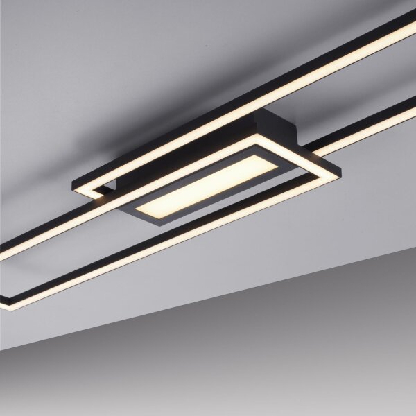 Lampe de plafonnier LED à intensité variable Métal noir blanc chaud 3000 K