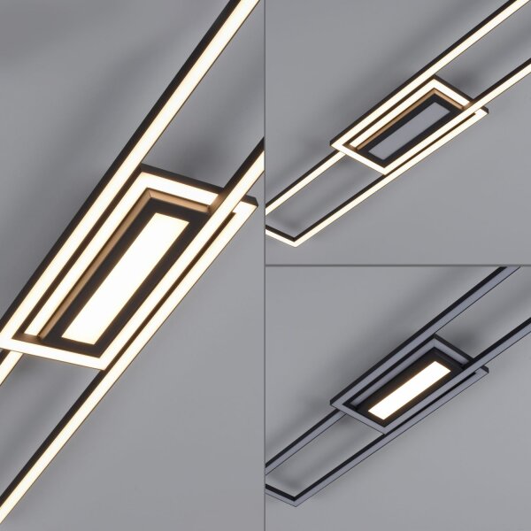 Lampe de plafonnier LED à intensité variable Métal noir blanc chaud 3000 K
