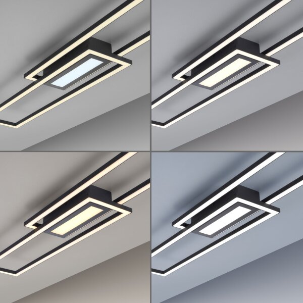 Lampe de plafonnier LED à intensité variable Métal noir blanc chaud 3000 K