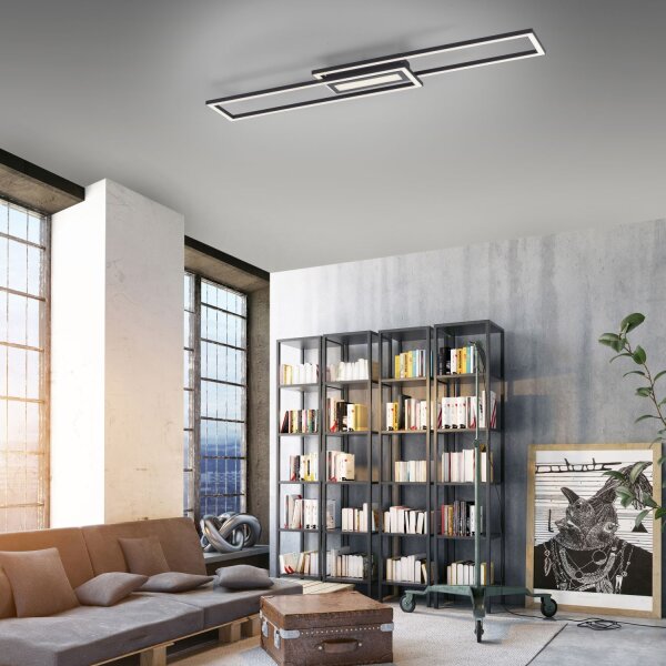 Lampe de plafonnier LED à intensité variable Métal noir blanc chaud 3000 K