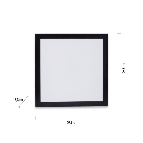 Lampe de plafonnier LED plate noire L:29,5 cm 6 W 750 lm