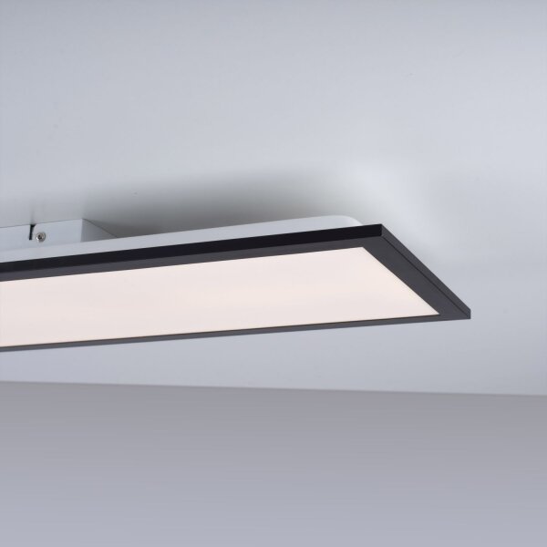 Lampe de plafonnier LED plate noire L:79,5 cm 14 W 3000 K