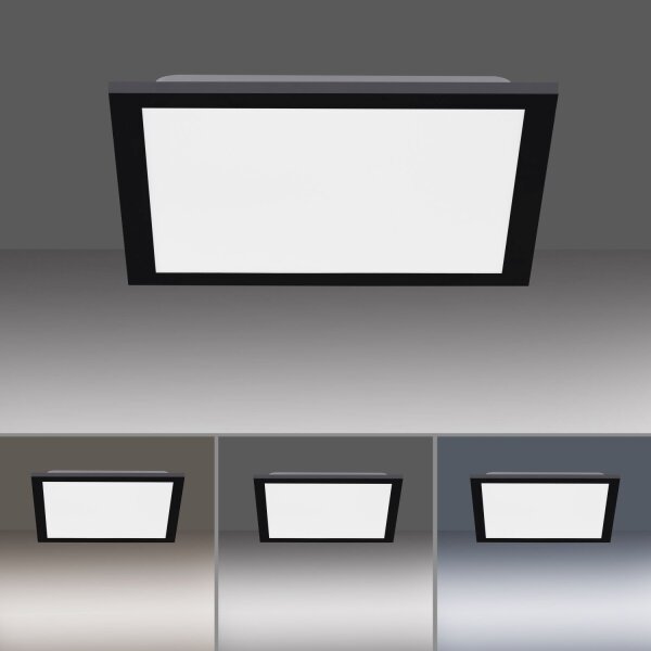 Lampe de plafonnier LED noire 18 W 2700-5000 K Télécommande