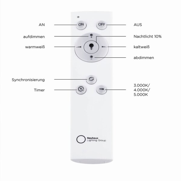 Lampe de plafonnier LED noire 18 W 2700-5000 K Télécommande