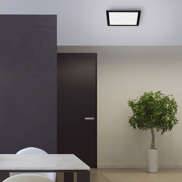 Lampe de plafonnier LED noire 18 W 2700-5000 K Télécommande