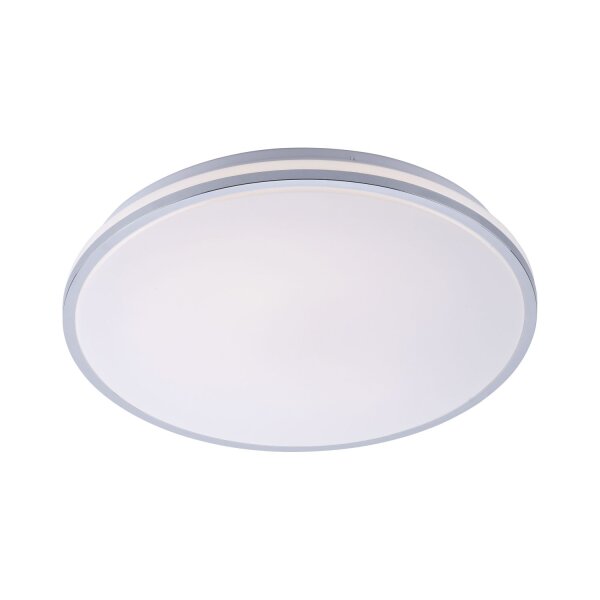 Lampe de plafonnier LED en chrome IP44 Ø49 cm 2500 lm faible éblouissement