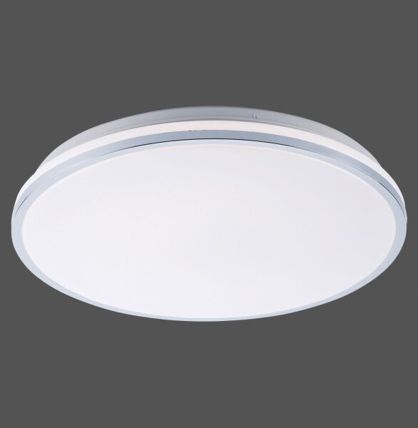 Lampe de plafonnier LED en chrome IP44 Ø49 cm 2500 lm faible éblouissement