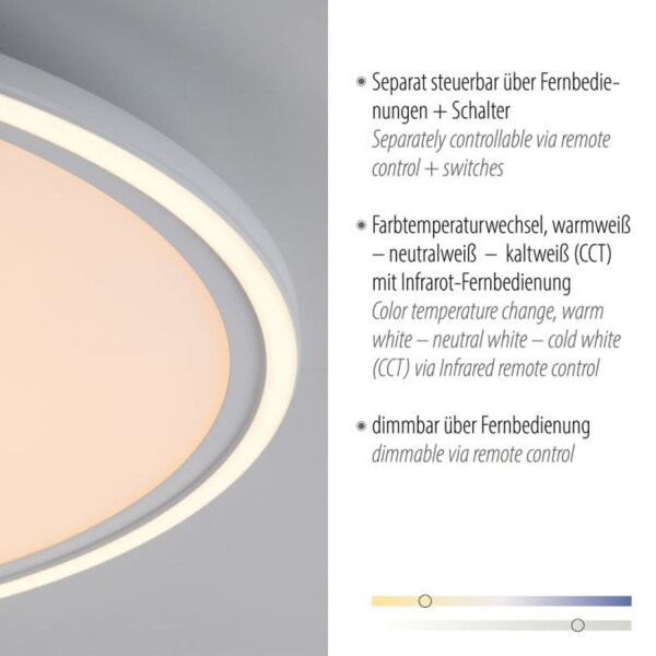 Lampe de plafonnier LED à intensité variable Télécommande 2700-5000 K ronde