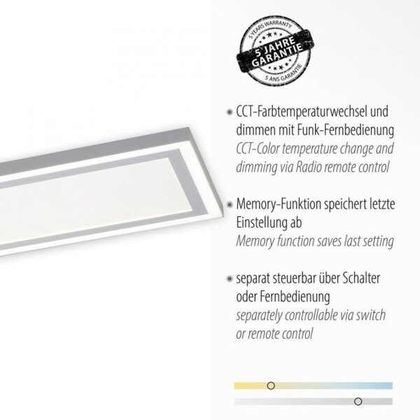 Plafonnier LED à intensité variable Télécommande 32 W 110 cm